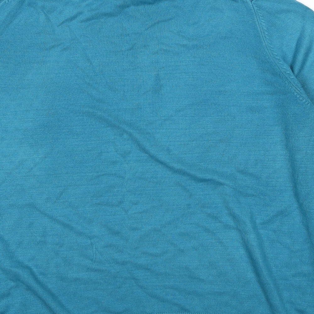 Marks and Spencer Womens Blue High Neck Acrylic Pullover Jumper Size 16
