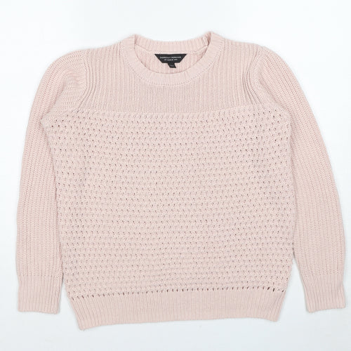 Dorothy Perkins Womens Pink Round Neck Acrylic Pullover Jumper Size 8