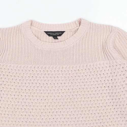 Dorothy Perkins Womens Pink Round Neck Acrylic Pullover Jumper Size 8