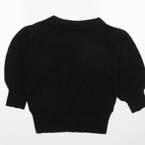 New Look Womens Black V-Neck Cotton Cardigan Jumper Size 14