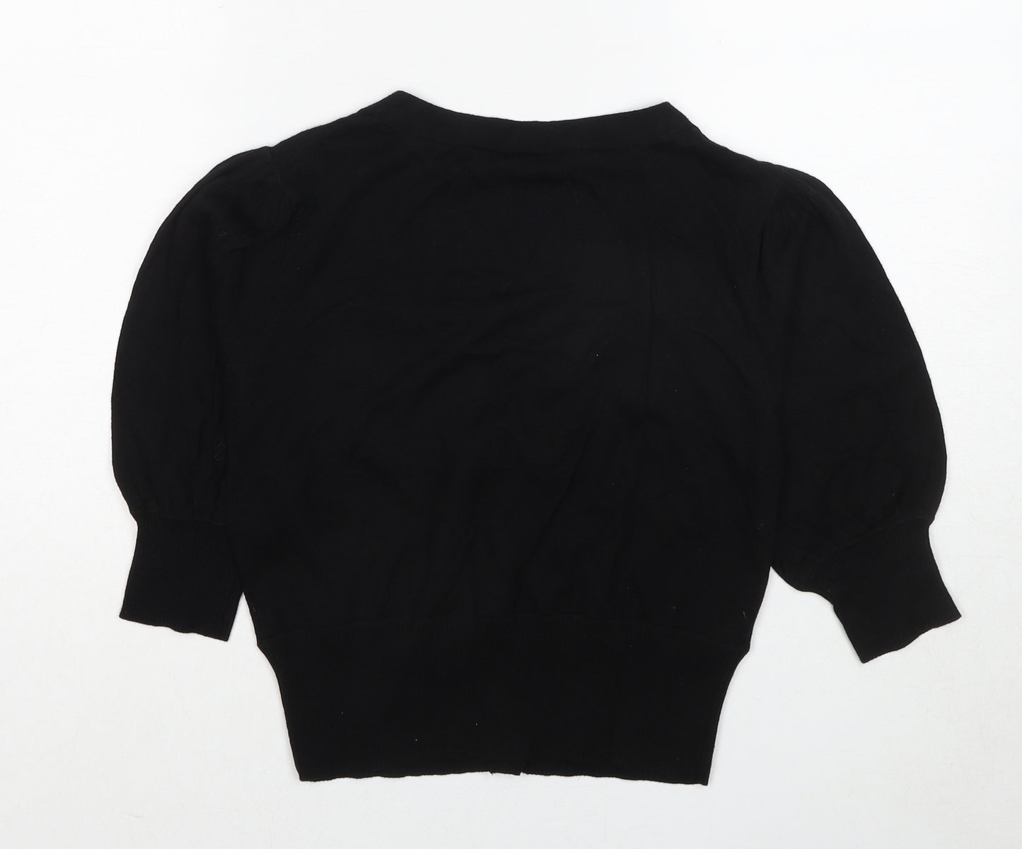 New Look Womens Black V-Neck Cotton Cardigan Jumper Size 14