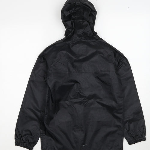 Regatta Girls Black Windbreaker Jacket Size 11-12 Years Zip