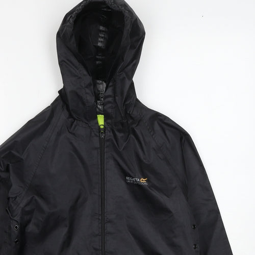 Regatta Girls Black Windbreaker Jacket Size 11-12 Years Zip