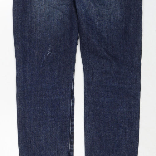 Wrangler Mens Blue Cotton Straight Jeans Size 29 in L30 in Regular Zip
