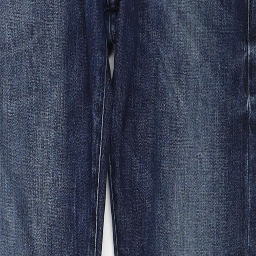Wrangler Mens Blue Cotton Straight Jeans Size 29 in L30 in Regular Zip