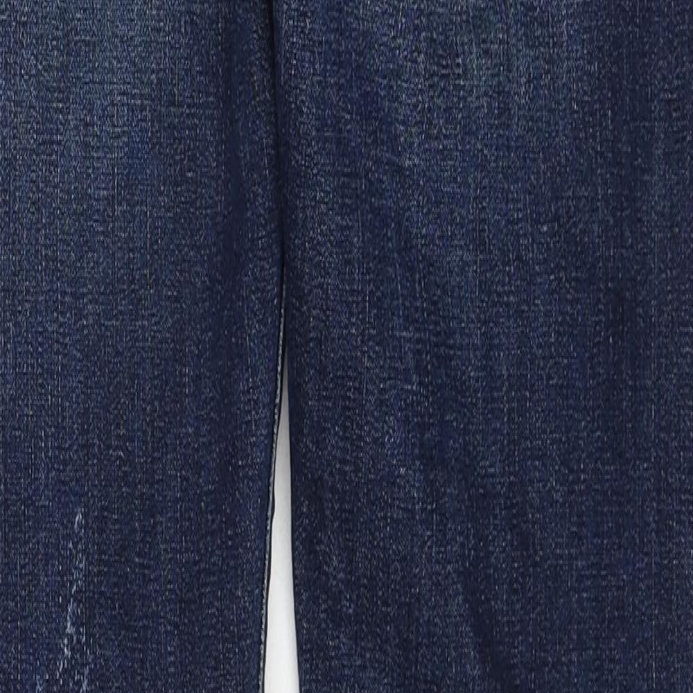 Wrangler Mens Blue Cotton Straight Jeans Size 29 in L30 in Regular Zip