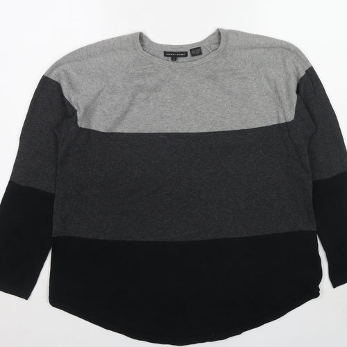 Jeanne Pierre Womens Multicoloured Round Neck Cotton Pullover Jumper Size L - Colourblock