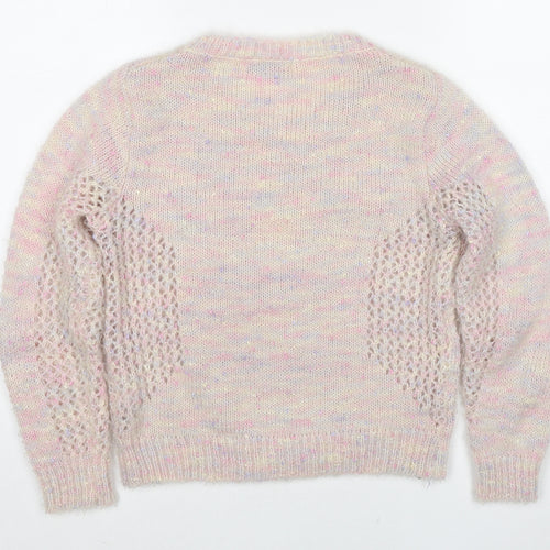 Hearts & Bows Womens Multicoloured Round Neck Acrylic Pullover Jumper Size M - Size M-L