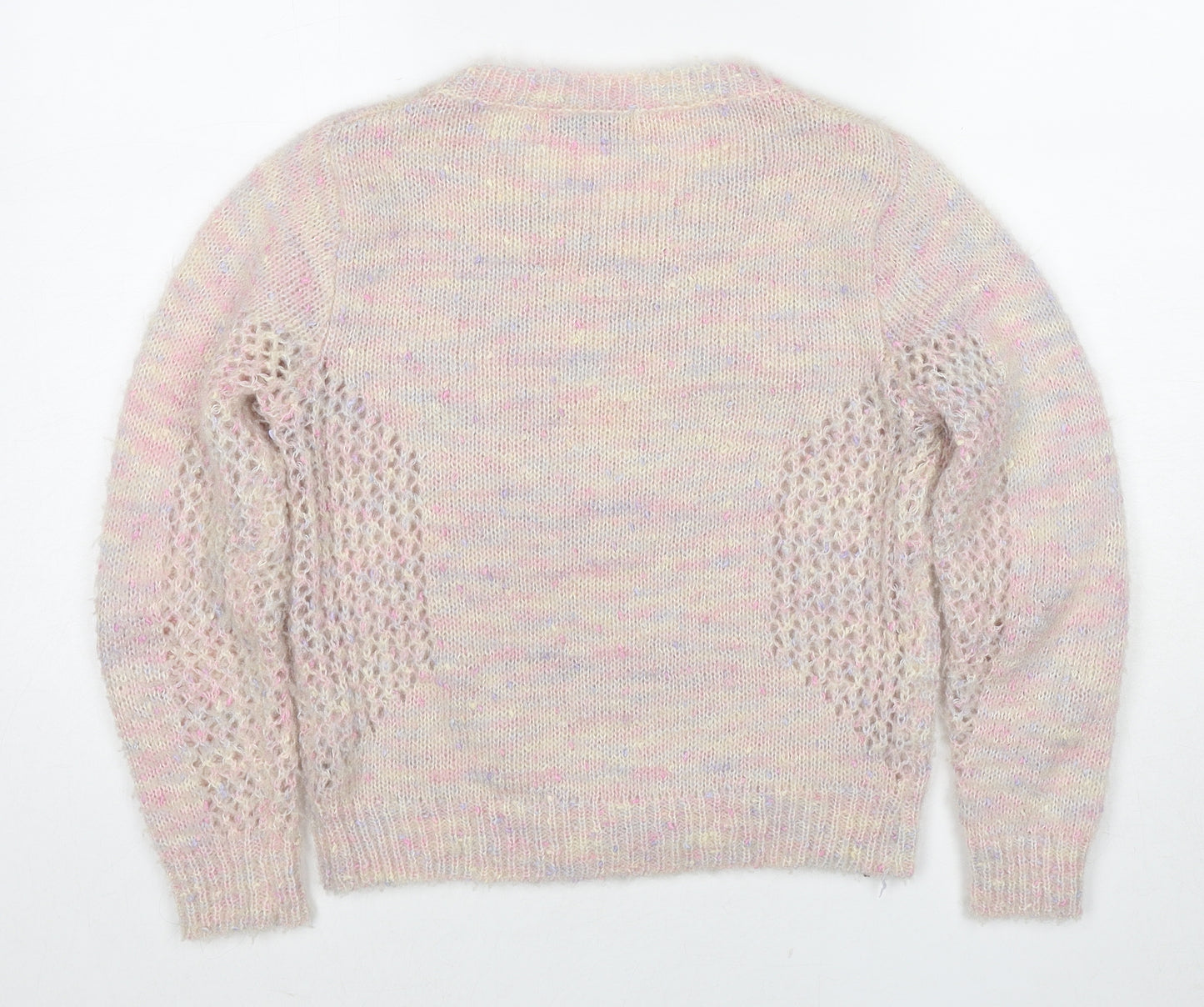 Hearts & Bows Womens Multicoloured Round Neck Acrylic Pullover Jumper Size M - Size M-L