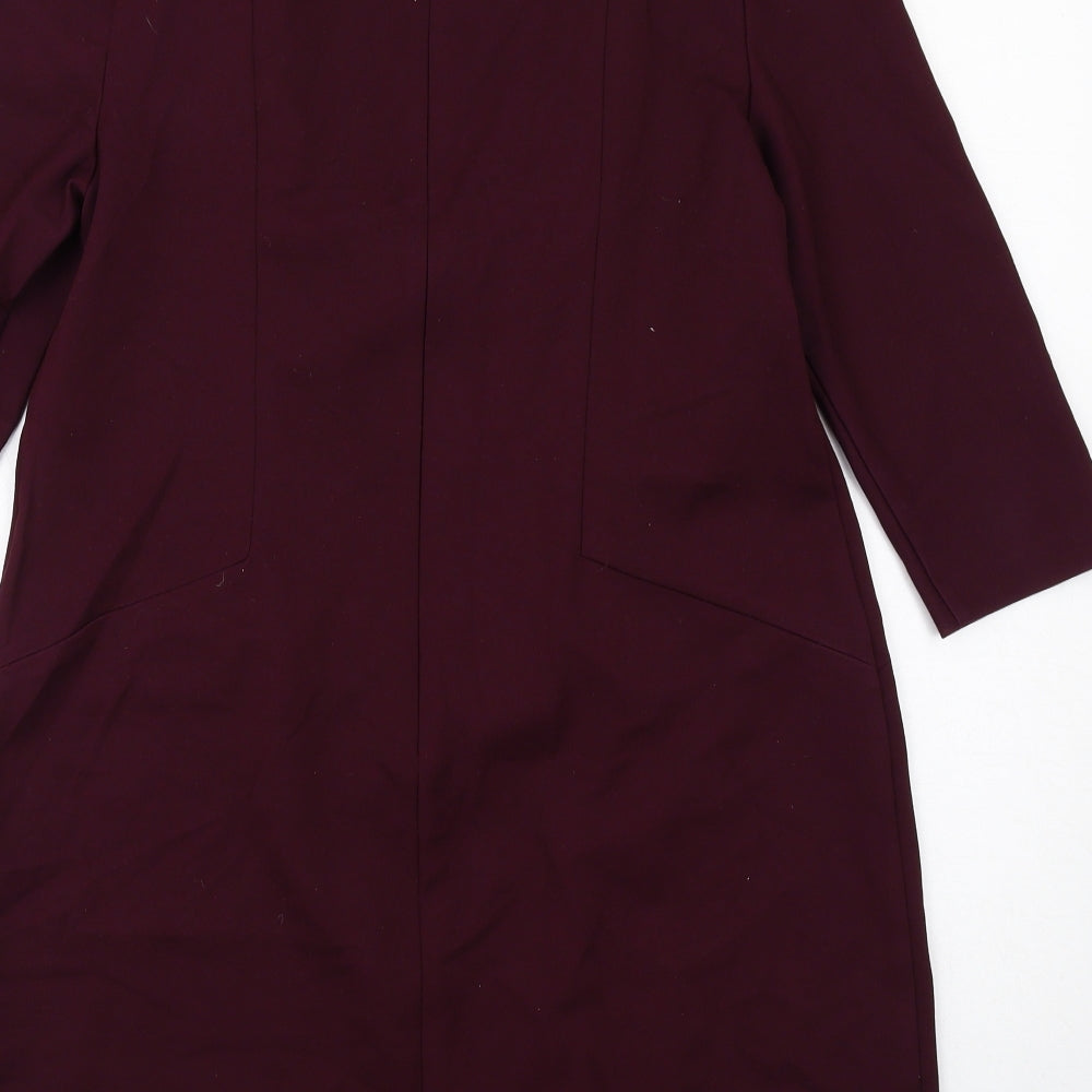 Jasper Conran Womens Red Polyamide Shift Size 14 Boat Neck Zip