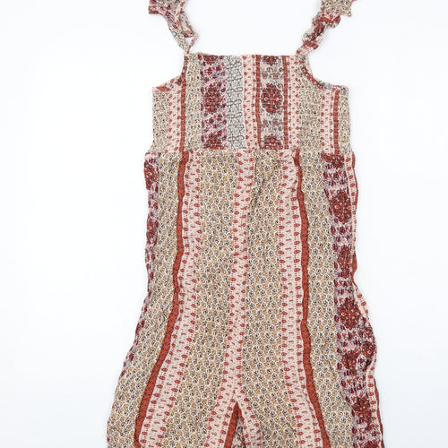 NEXT Womens Multicoloured Geometric Viscose Playsuit One-Piece Size 10 Pullover