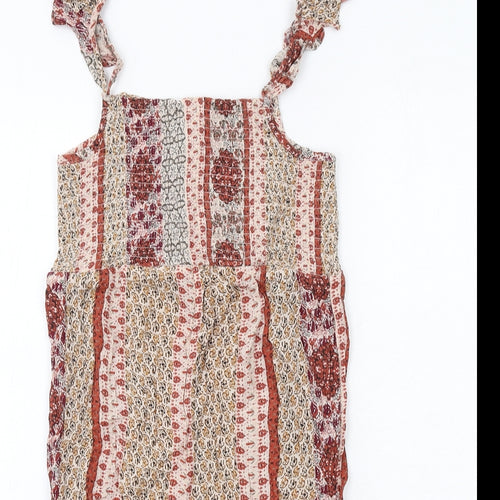 NEXT Womens Multicoloured Geometric Viscose Playsuit One-Piece Size 10 Pullover