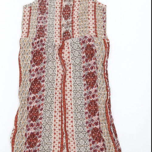 NEXT Womens Multicoloured Geometric Viscose Playsuit One-Piece Size 10 Pullover