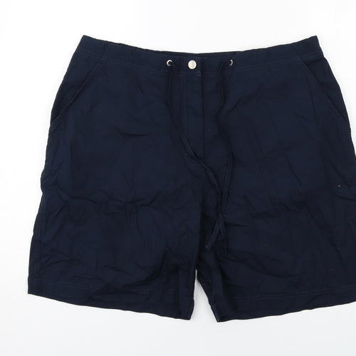 Casual Club Womens Blue Cotton Bermuda Shorts Size 20 Regular Zip