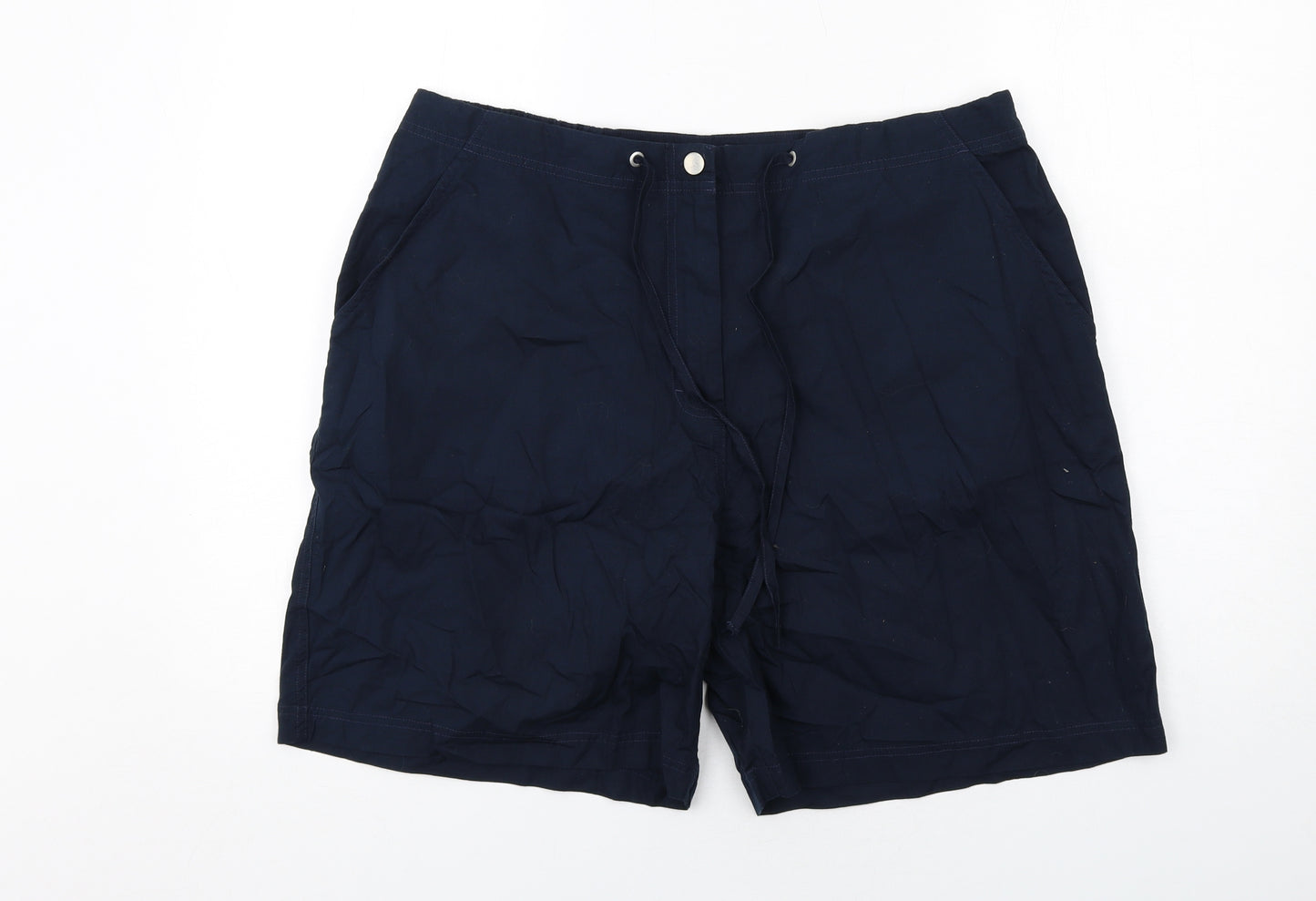 Casual Club Womens Blue Cotton Bermuda Shorts Size 20 Regular Zip