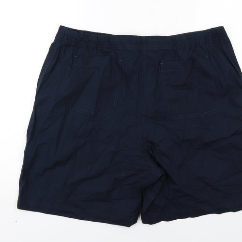 Casual Club Womens Blue Cotton Bermuda Shorts Size 20 Regular Zip