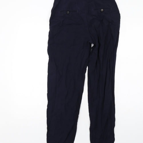 Zara Womens Blue Lyocell Trousers Size XS Regular Zip