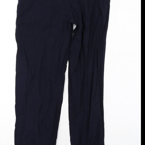 Zara Womens Blue Lyocell Trousers Size XS Regular Zip