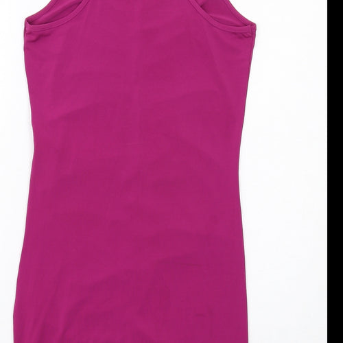 Noisy may Womens Pink Polyester Bodycon Size L V-Neck Pullover