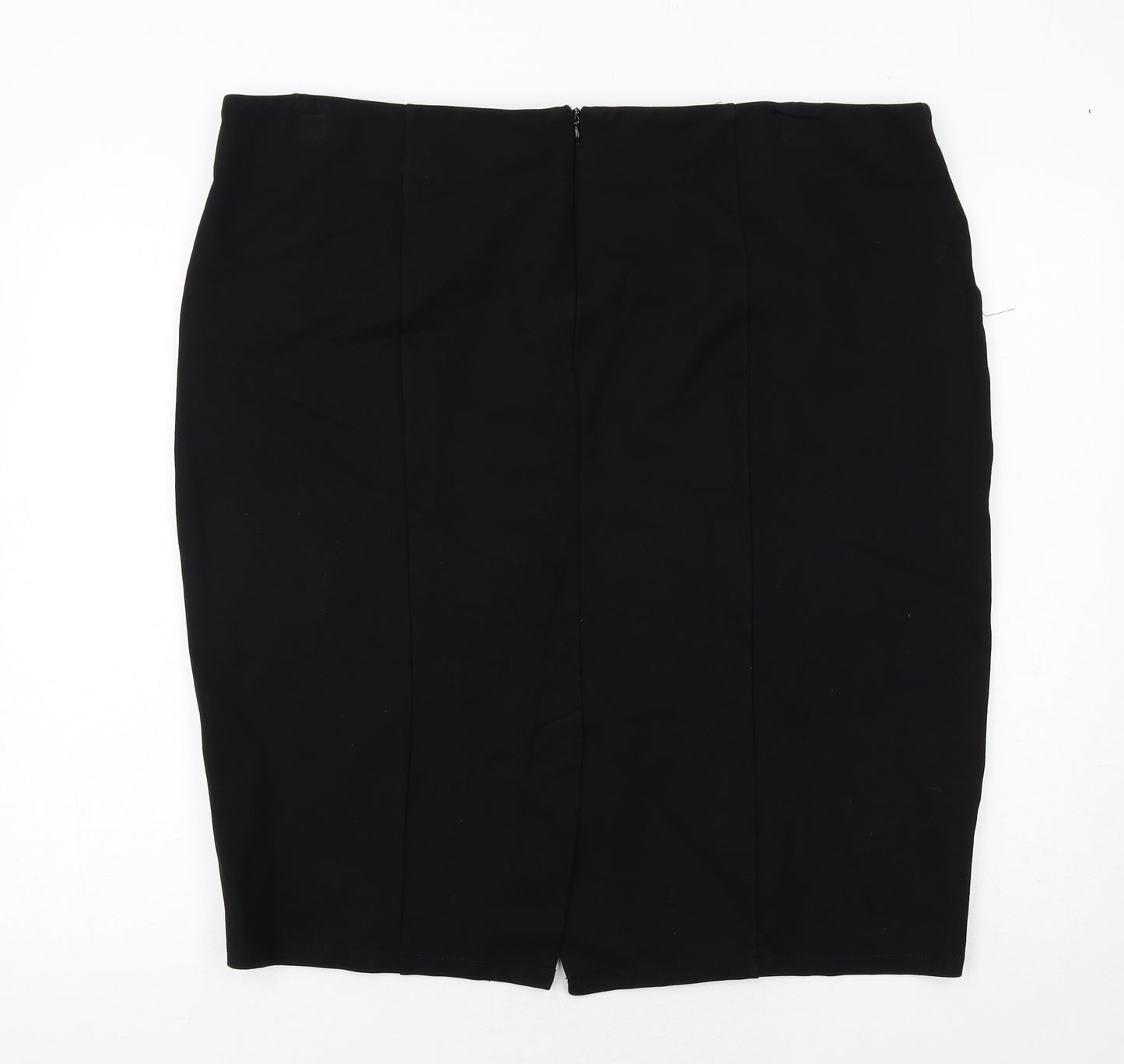 Karen Millen Womens Black Viscose A-Line Skirt Size 22 Zip
