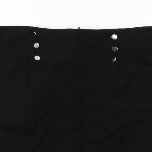 Karen Millen Womens Black Viscose A-Line Skirt Size 22 Zip