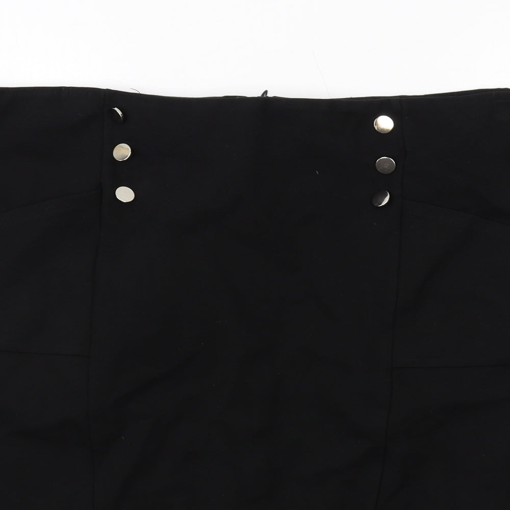 Karen Millen Womens Black Viscose A-Line Skirt Size 22 Zip