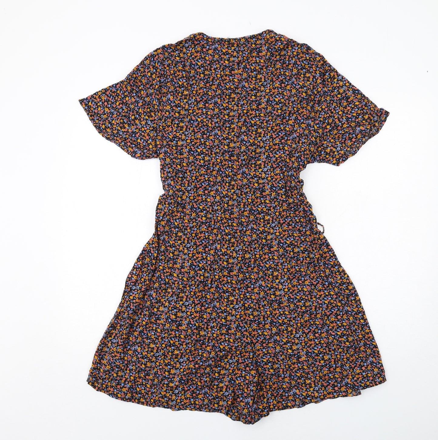 New Look Womens Multicoloured Floral Viscose Playsuit One-Piece Size 18 Button