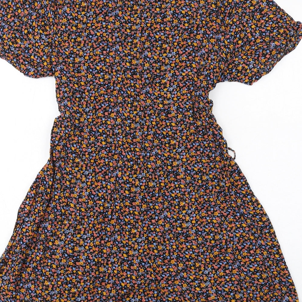 New Look Womens Multicoloured Floral Viscose Playsuit One-Piece Size 18 Button