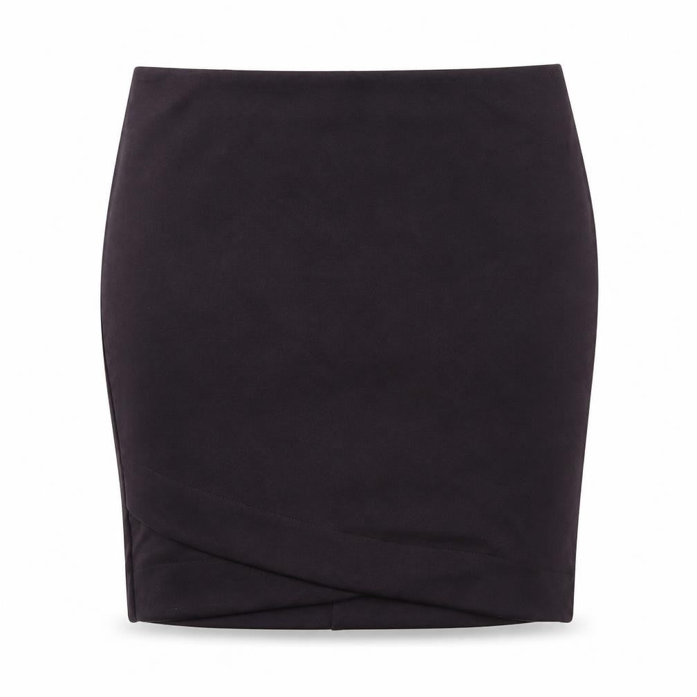 Front view of H&M women’s purple polyester a-line skirt, size UK 6