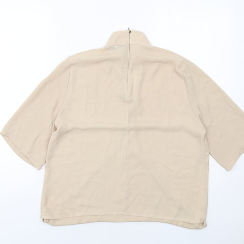 Boohoo Womens Beige Polyester Basic Blouse Size 8 Halter