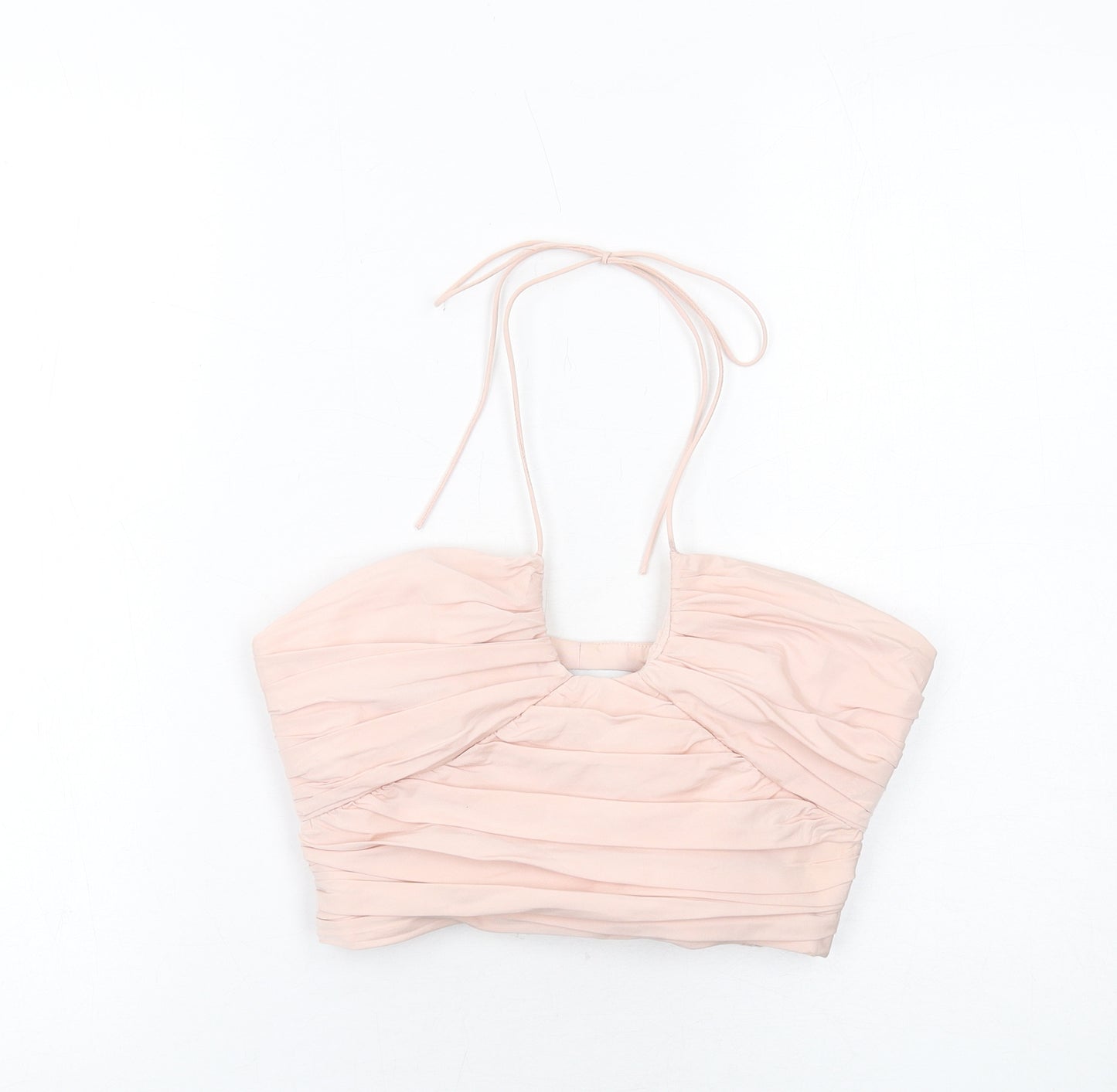 Zara Womens Pink Polyester Cropped Tank Size M Scoop Neck