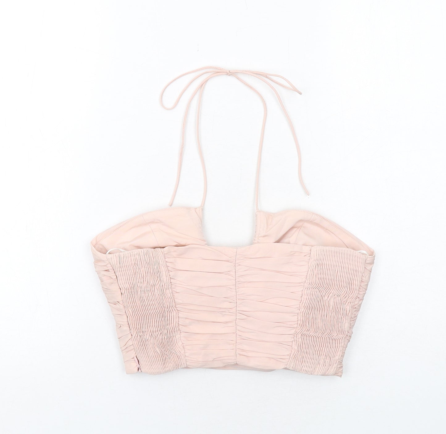 Zara Womens Pink Polyester Cropped Tank Size M Scoop Neck
