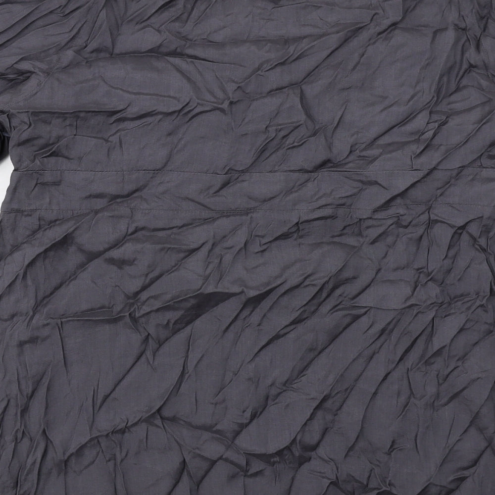 Monsoon Womens Grey Cotton Basic Blouse Size 18 Round Neck