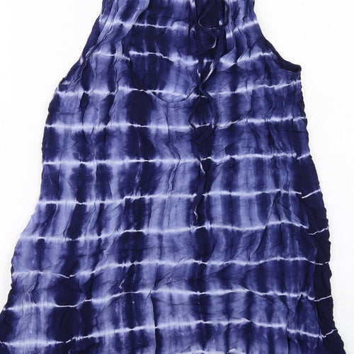 Glamorous Womens Blue Tie Dye Viscose Tank Dress Size XS Round Neck Pullover