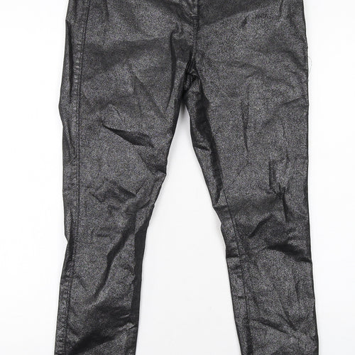 NEXT Womens Black Cotton Skinny Jeans Size 12 Regular Zip - Coated