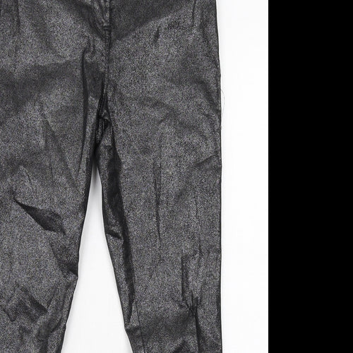 NEXT Womens Black Cotton Skinny Jeans Size 12 Regular Zip - Coated