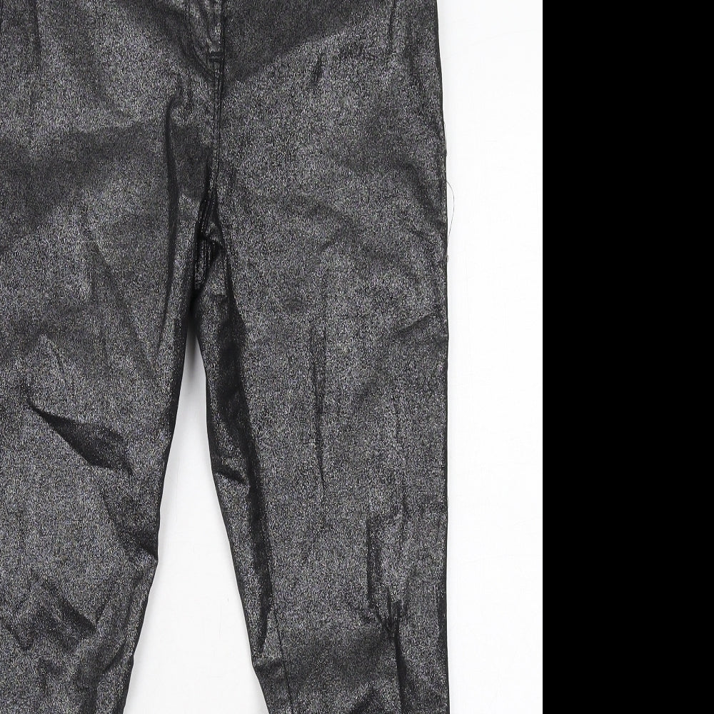 NEXT Womens Black Cotton Skinny Jeans Size 12 Regular Zip - Coated