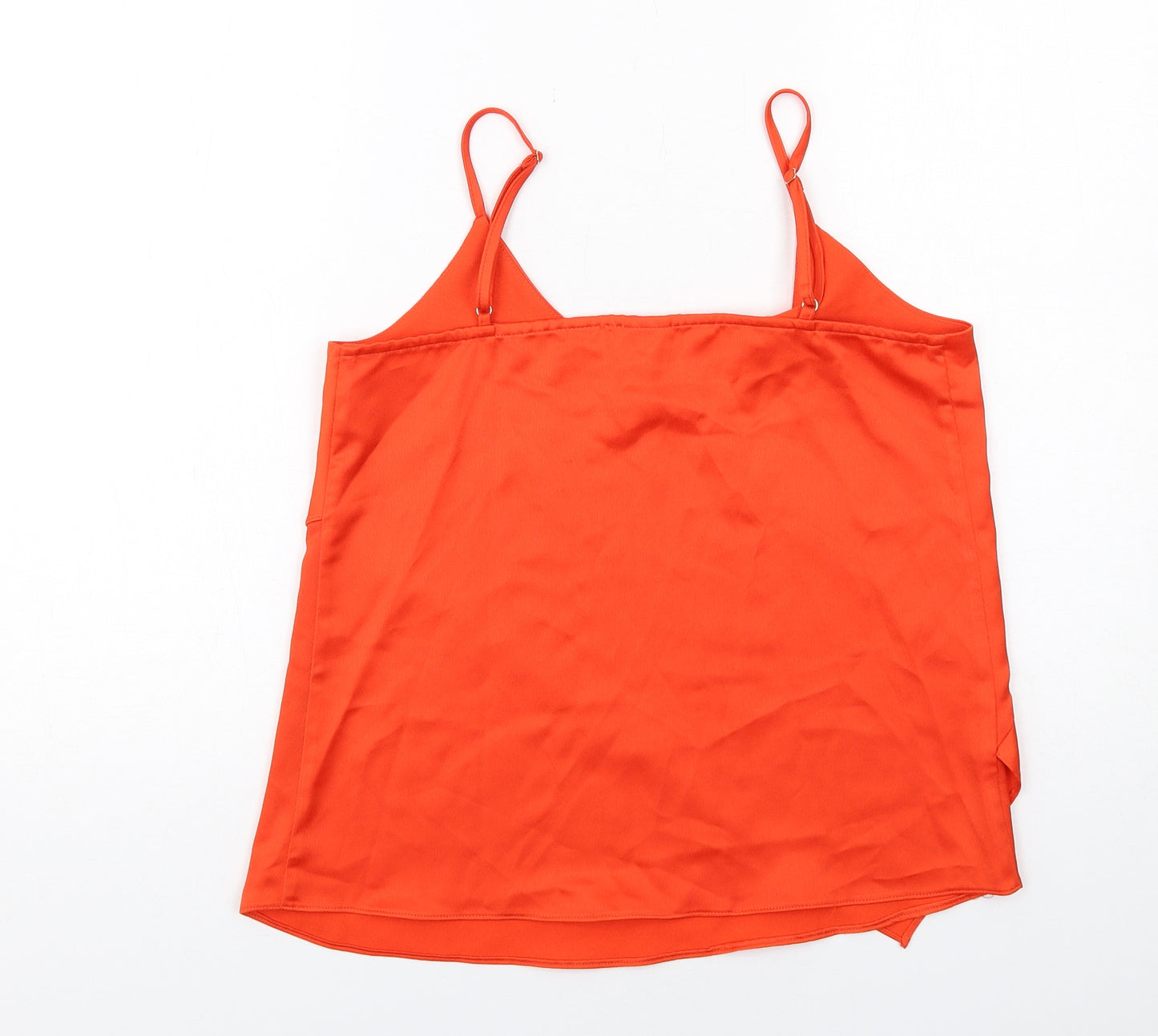 River Island Womens Orange Polyester Basic Tank Size 8 V-Neck