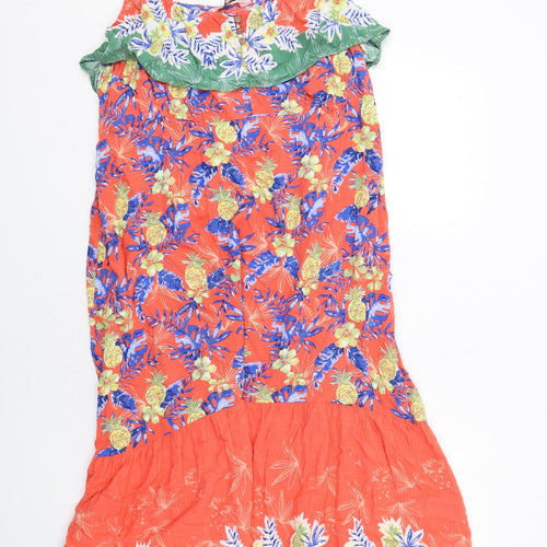 MANTARAY PRODUCTS Womens Multicoloured Geometric Viscose Slip Dress Size 20 Round Neck Pullover