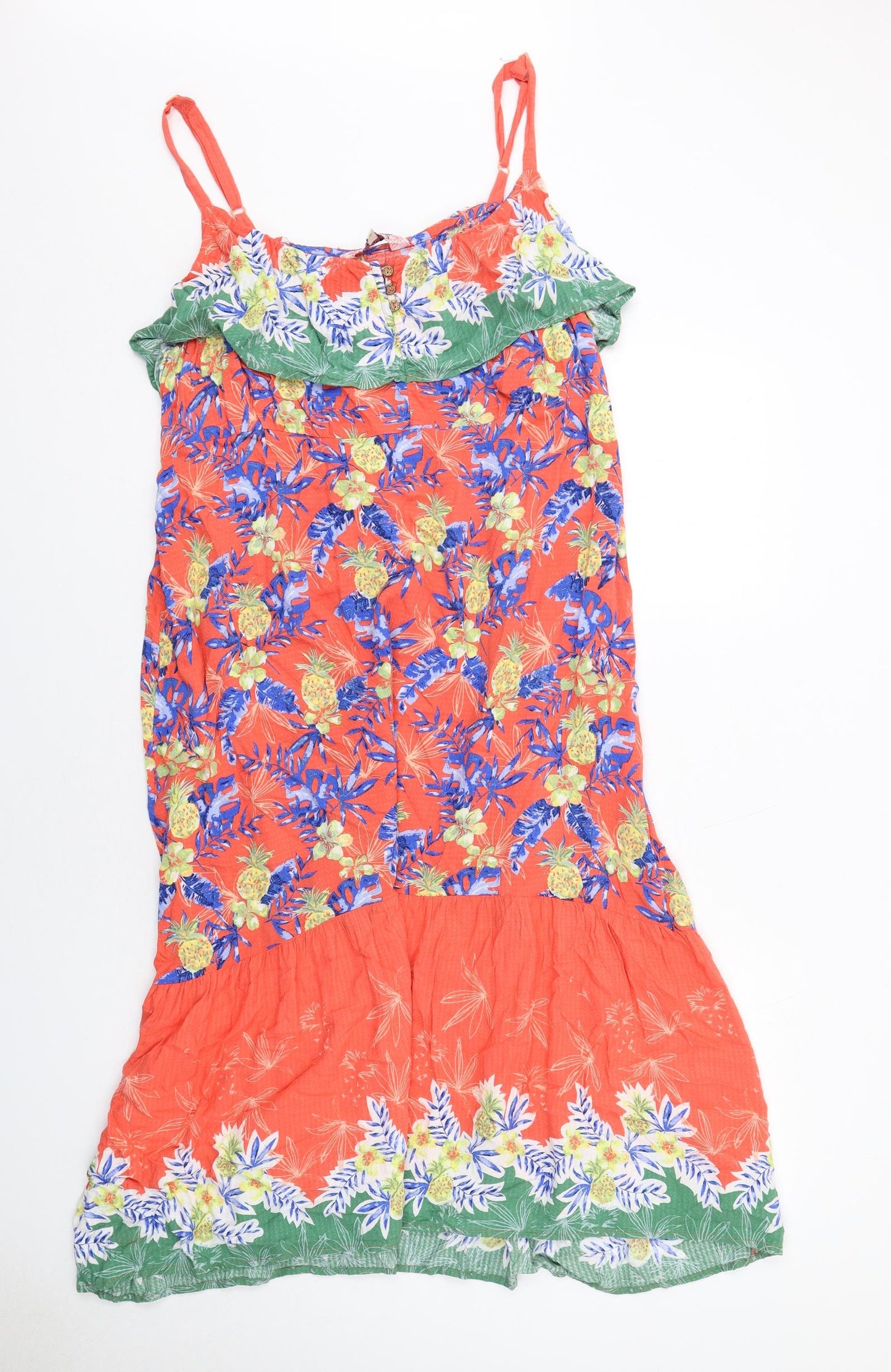 MANTARAY PRODUCTS Womens Multicoloured Geometric Viscose Slip Dress Size 20 Round Neck Pullover