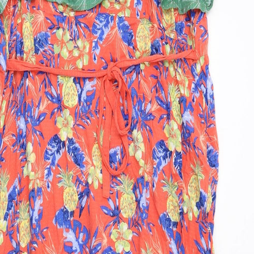 MANTARAY PRODUCTS Womens Multicoloured Geometric Viscose Slip Dress Size 20 Round Neck Pullover