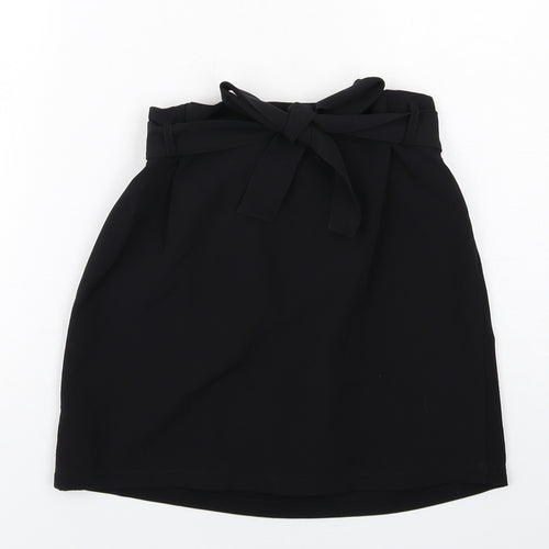 Pull&Bear Womens Black Polyester A-Line Skirt Size M