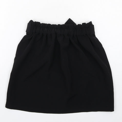 Pull&Bear Womens Black Polyester A-Line Skirt Size M