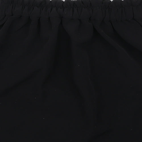 Pull&Bear Womens Black Polyester A-Line Skirt Size M