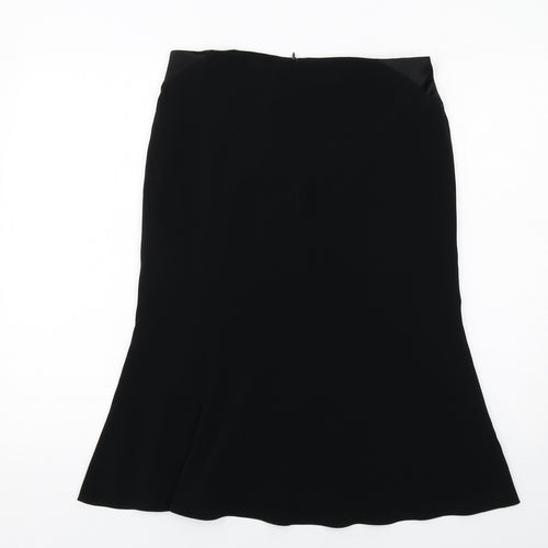 Amanda Womens Black Polyester A-Line Skirt Size 10 Zip
