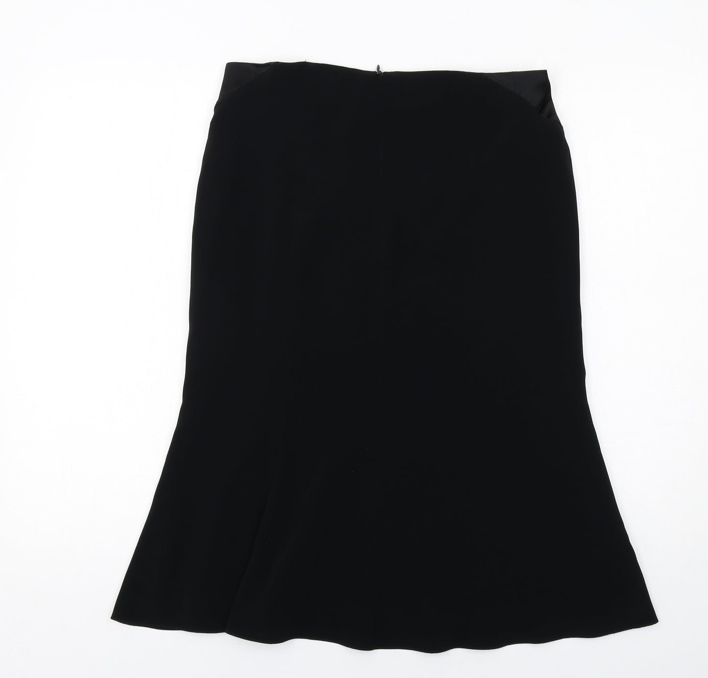 Amanda Womens Black Polyester A-Line Skirt Size 10 Zip