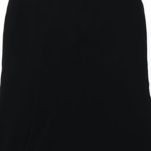 Amanda Womens Black Polyester A-Line Skirt Size 10 Zip