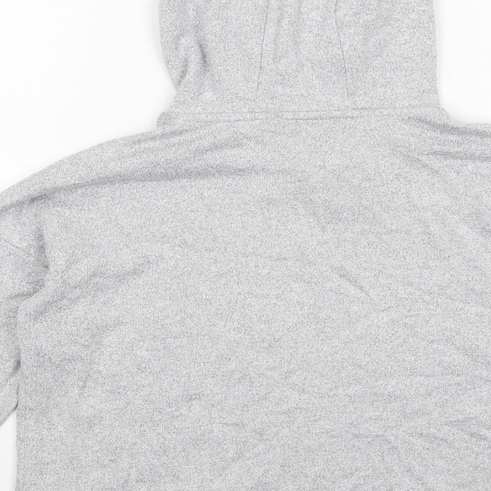 Marks and Spencer Girls Silver Viscose Pullover Hoodie Size 11-12 Years Pullover