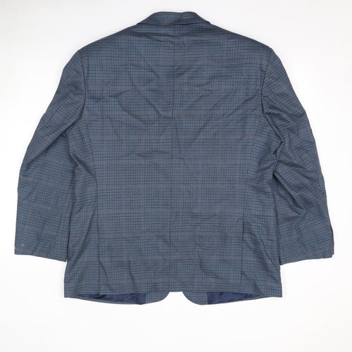 Marks and Spencer Mens Blue Geometric Wool Jacket Suit Jacket Size 44 Regular