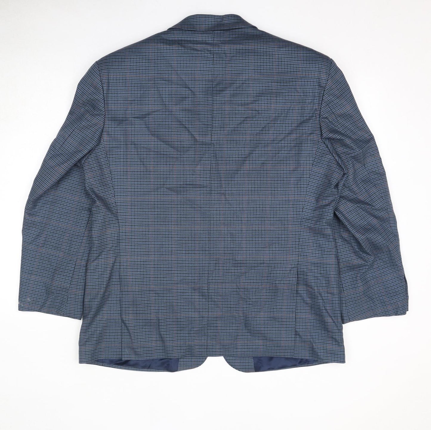 Marks and Spencer Mens Blue Geometric Wool Jacket Suit Jacket Size 44 Regular
